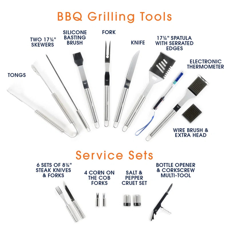 Stainless Steel Grilling Tool Set