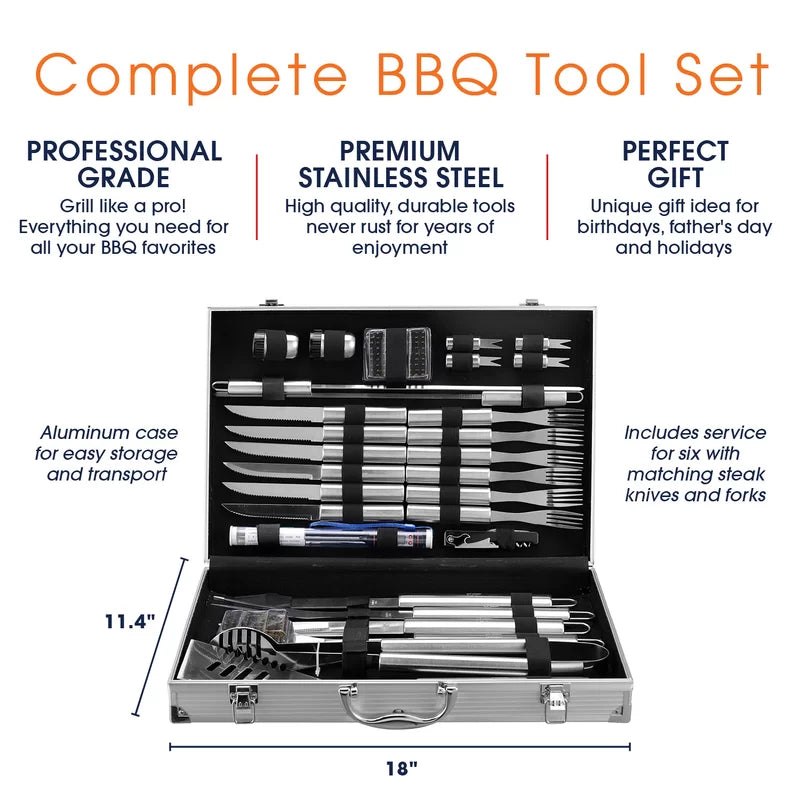 Stainless Steel Grilling Tool Set